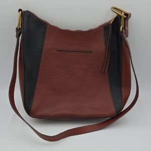 Fossil Talia Hobo Crossbody Shoulder Bag Brown Black Leather